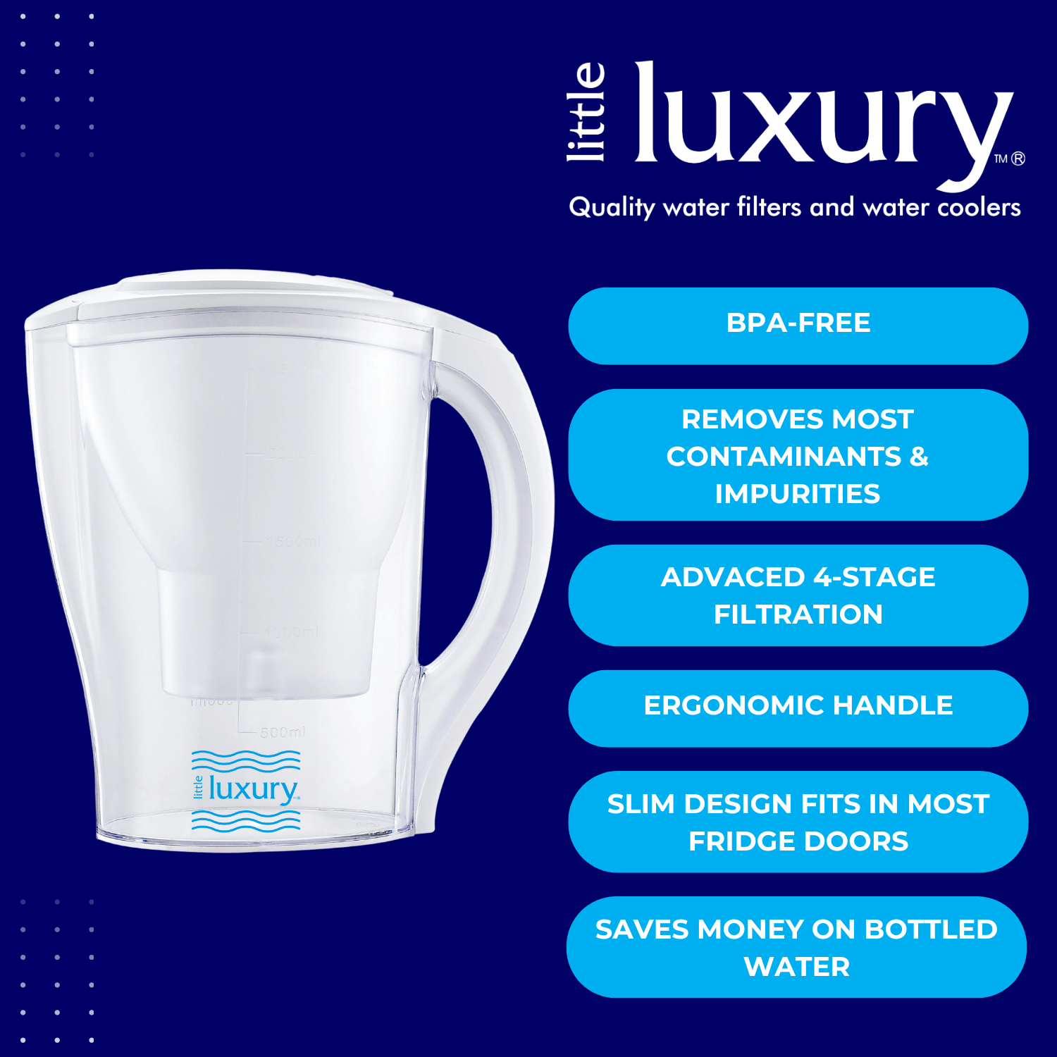 Seychelles Water Filter Jug - 2.5 L - Image 4