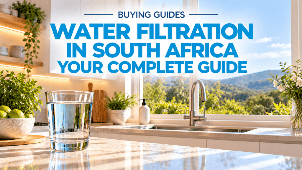 Water filtration in South Africa buying guide with a glass of clean drinking water