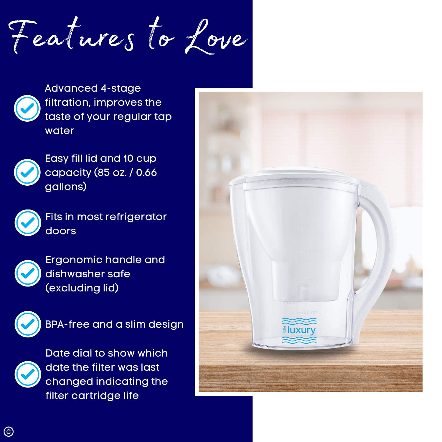 Seychelles Water Filter Jug - 2.5 L - Image 5