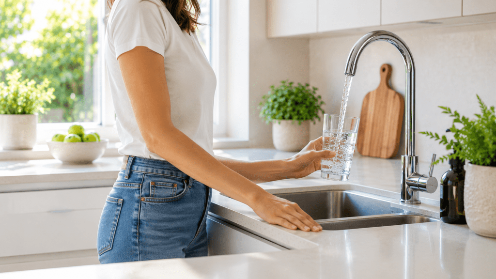 South African household accessing clean drinking water at home